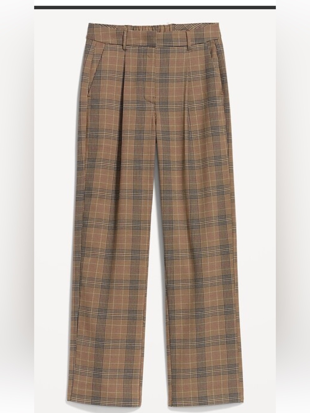 Old Navy Taylor Wide-Leg Trouser Pants -
Brown Plaid Size Large